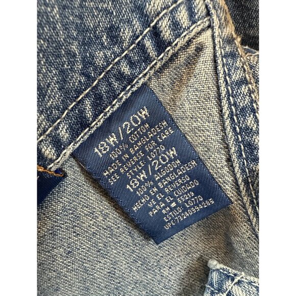 Vintage Winnie The Pooh Denim Overalls Shorts Size18W/20W Embroidered (FF154) - Picture 5 of 12